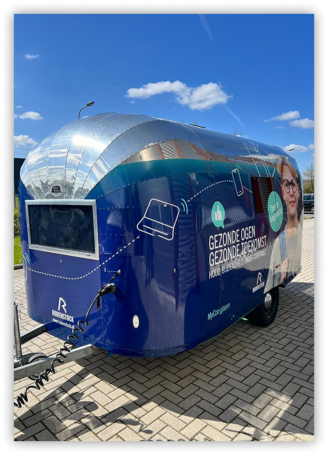 Rodenstock reclamecaravan, achterkant